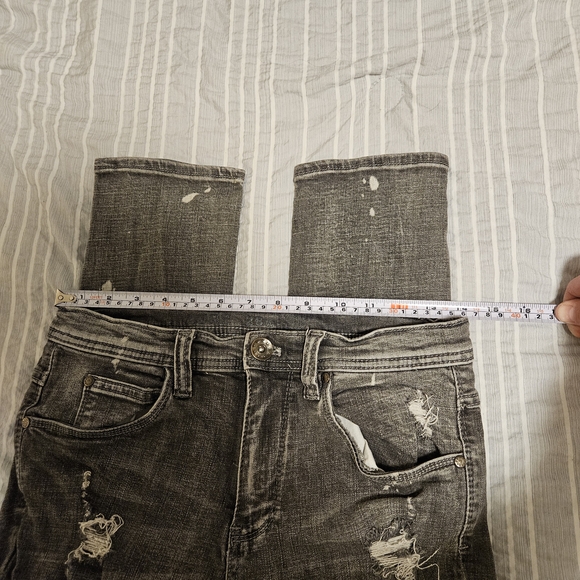 Ninth Hall 28w Men's Lure Distressed Black Jeans - Picture 11 of 11